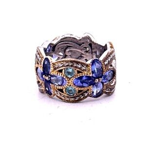 925 Sterling Silver & 14K Yellow Gold Michael Valitutti NH stamped Sz 5 Ring 8g